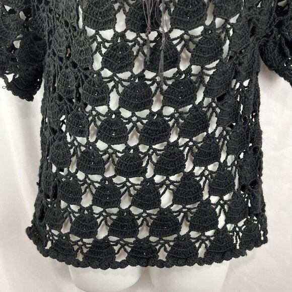 Unbranded Black Crochet Boho Witchy Grandmacore Top - Picture 8 of 11